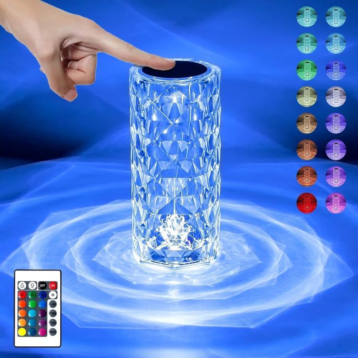 Diamond Rose Crystal Lamp (16 RGB Colors)