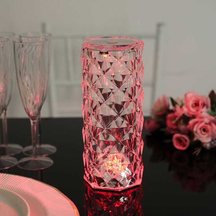 Diamond Rose Crystal Lamp (16 RGB Colors)
