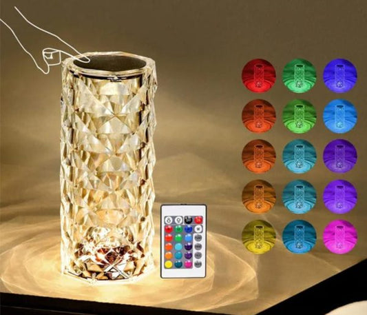 Diamond Rose Crystal Lamp (16 RGB Colors)